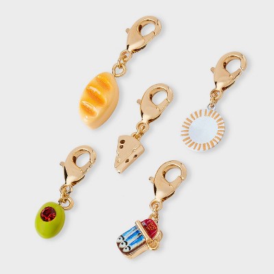 Olive Cheese Bread Charm Set 5pc - A New Day™ Gold/Multicolor