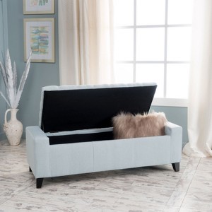 CAVINAS Rectangular Pull-Open Top Ottoman Bench with Storage,Button Tufted Wooden Ottoman for Living Room,Bedroom - 1 of 4