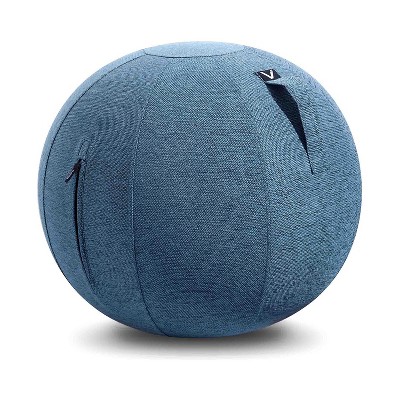 Vivora Luno Standard Series Ergonomic Lightweight Felt Covered Sitting and Exercise Ball with Carrying Handle for Home, Office, and Dorm Use, Pacific