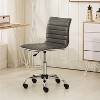 NicBex Faux Leather Adjustable Height Home Office Desk Chairs with Mid-Back and Universal Wheels for Work Study Vanity - 2 of 4