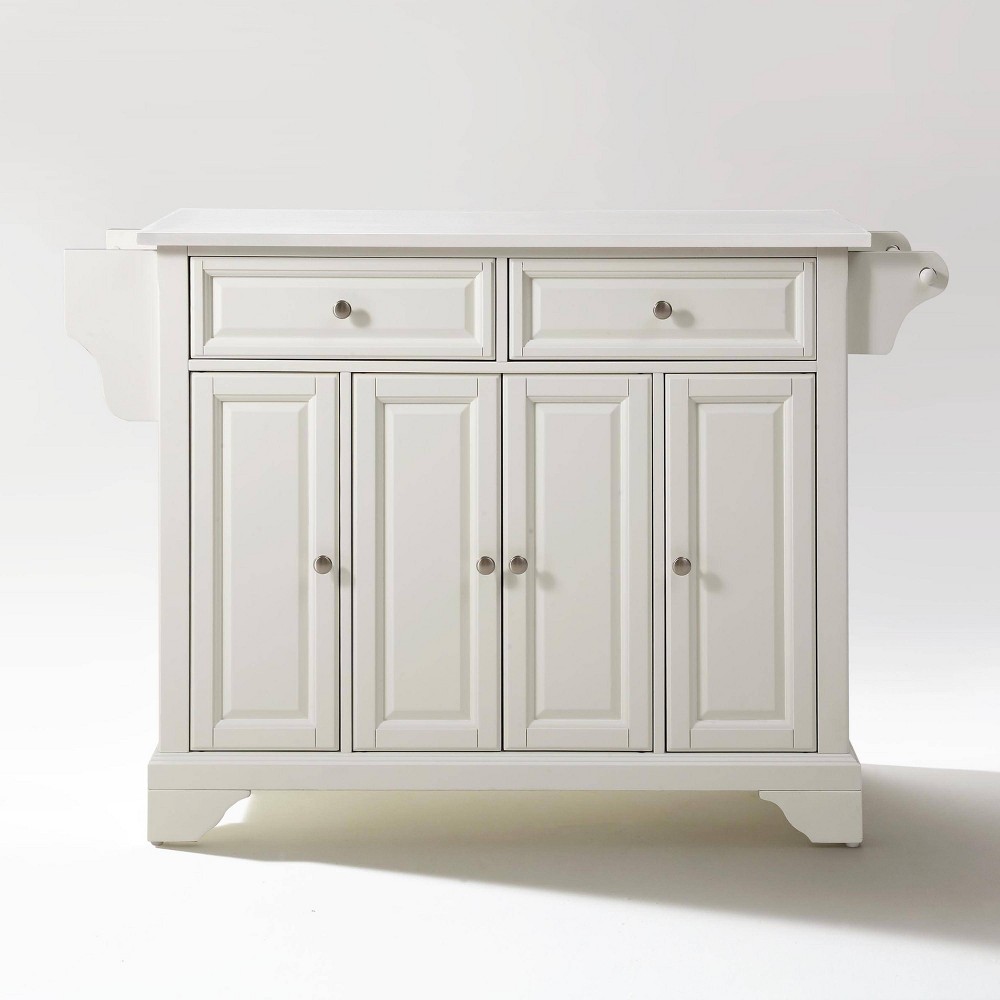 Photos - Kitchen System Crosley Lafayette Granite White Top Full Size Kitchen Island/Cart White  