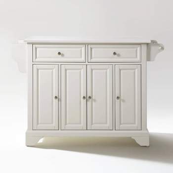 Lafayette Granite White Top Full Size Kitchen Island/Cart White - Crosley