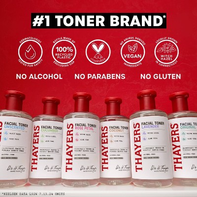 Thayers Remedies Witch Hazel Alcohol Free Toner Facial Mist with Rose - 8 fl oz: Paraben-Free, Sulfate-Free, Vegan, Contains Charcoal