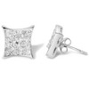 Haus of Brilliance Silver 3/4 Cttw Diamond Composite Curved Square Stud Earring - 3 of 4