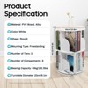 YIYIBYUS 2 Layers Rotating Bookshelf 360 Display White Floor Standing Bookcase, White - 4 of 4
