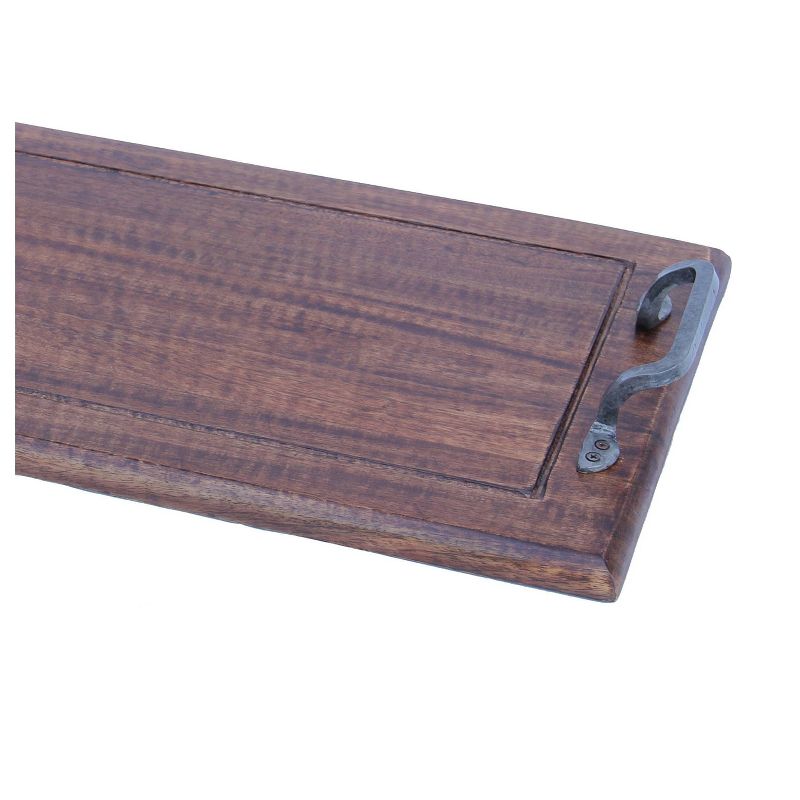 A&#38;B Home Wooden Tray with Metal Handles (13.8X3.2X24&#34;), 4 of 5