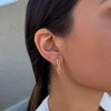 Adornia 14k Gold Plated CZ Mini Paperclip Drop Earrings - 2 of 4
