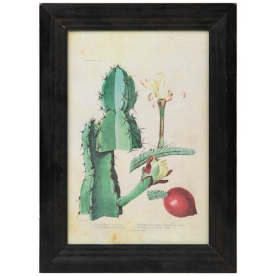 Northlight 14" Summer Black/Green Cactus Art Framed Wall Decoration