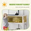 Skyzone Gray Wooden Tortoise Home: 2-Room Habitat with Basking Area, Clear Windows, Lamp Holder, - 4 of 4