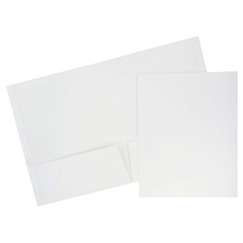 JAM 6pk Glossy Paper Folder 2 Pocket - White, 1 of 16