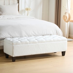 Christopher Knight Home Dana Contemporary Button Tufted Birch Wood Storage Ottoman - 1 of 4
