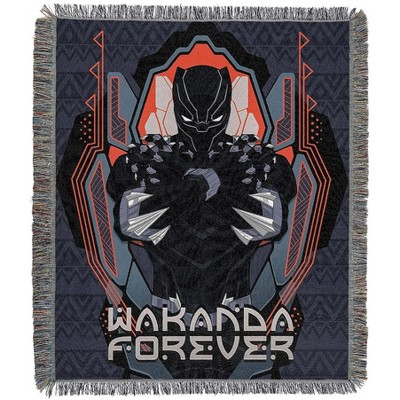Northwest Black Panther Woven Tapestry Throw Blanket, 48" x 60", Panther Brave