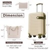 ChicFurnit Bag and Luggage Sets 3 Piece Hardside Large Checked Luggage Set with Duffle Bag, Spinner Wheels, White, 13.6"*8.9"*21.3" - 3 of 4