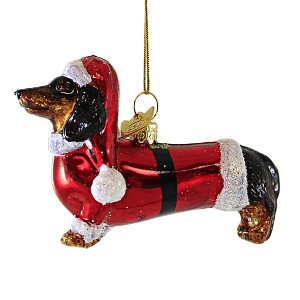 Kurt S. Adler 3.5 Inch Dog In Santa Suit Christmas Best Friend Tree Ornaments - 1 of 3