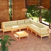 vidaXL 8-Piece Robust Pinewood Patio Lounge Set with Comfortable Cream Cushions, Versatile Outdoor Seating, Ideal for Patio and Garden - 2 of 4