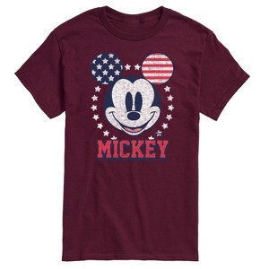 Men's - Disney - Mickey Mouse Ears USA Flag With Stars Short Sleeve Graphic T-Shirt - 1 of 4