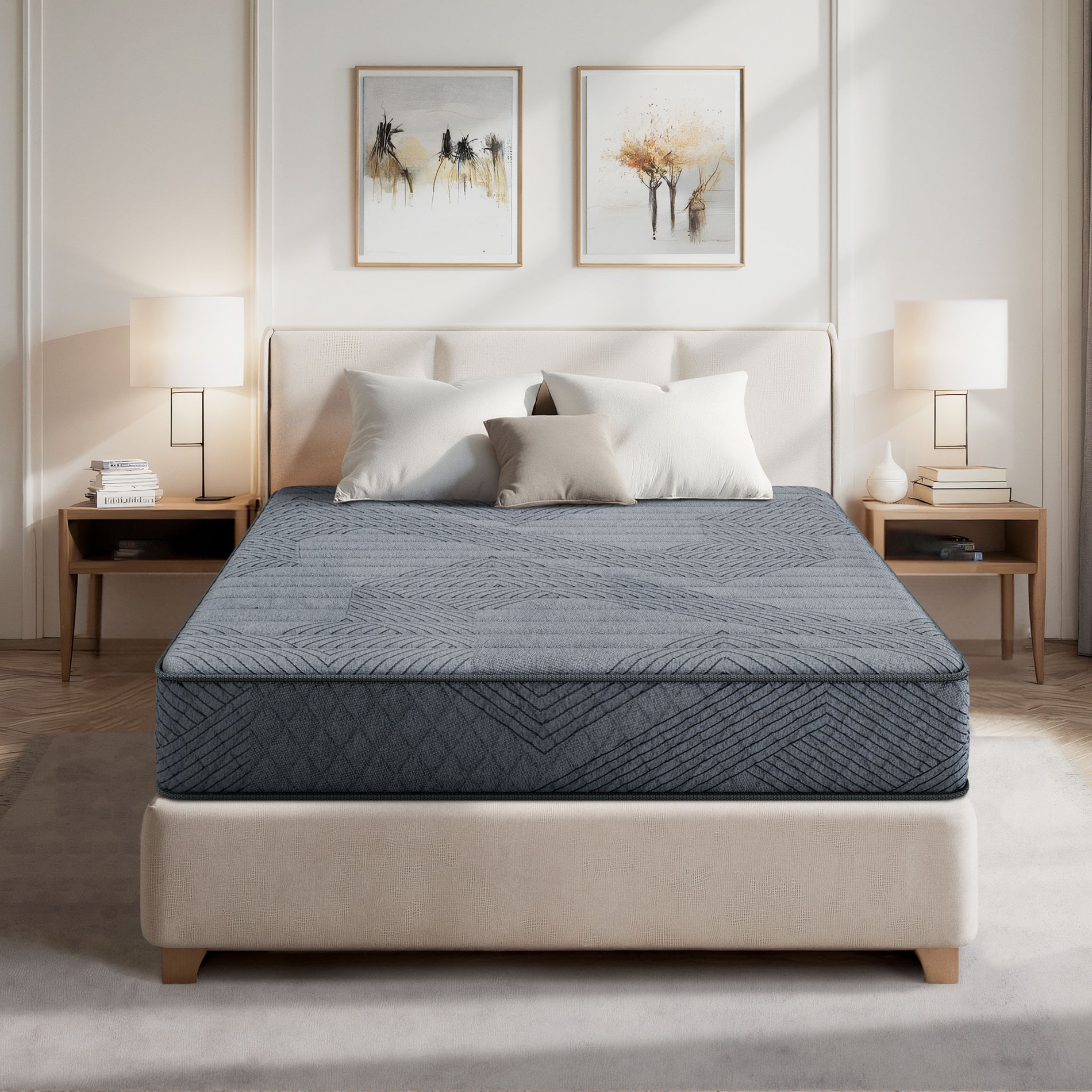 Swedrea Hybrid Mattress Medium Skin Friendly Memory Foam Anti Static in White