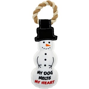 Pavilion Gift Company - Melts My Heart - 12" Canvas Dog Toy on Rope  - Pet Toy - 1 of 4