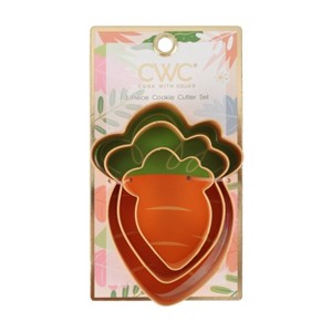 Cook With Color 3pc Carrot Cookie Cutter Set - 1 of 3