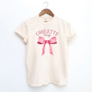 Simply Sage Market Women's Coquette Girly Short Sleeve Garment Dyed Tee - 1 of 2