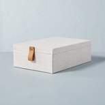 Fabric Storage Box with Faux Leather Accent Cream - Hearth & Hand™ with Magnolia