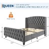 COZONY Upholstered Bed Frame with Deep Button Tufted Wingback Headboard & Footboard, Velvet Platform Bed, Noise-Free Design, No Box Spring Needed - 2 of 4