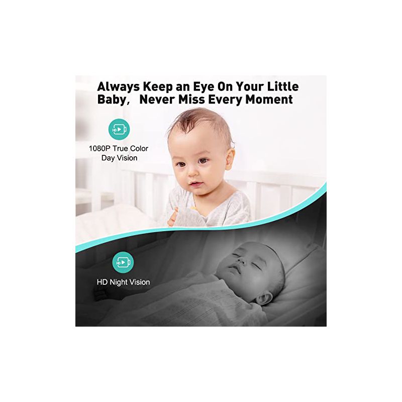 Simyke Smart Baby Monitor - 1080P HD Camera, Smartwatch Connectivity, 5 of 7