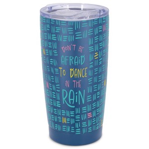 Elanze Designs Don't Be Afraid Dance in the Rain Hash Mark Wrap-Around Design 20 Ounce Stainless Steel On-The-Go Coffee Mug, Thermal Travel Tumbler - 1 of 4