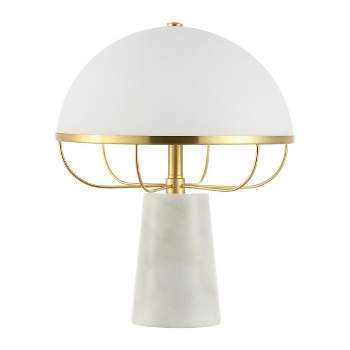 Fraser 15" Table Lamp - White/Brass - Safavieh.