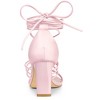 Allegra K Women's Square Toe Lace Up Strappy Chunky High Heels Sandals - 3 of 4