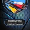 SatelliteSale Auxiliary 3.5mm Audio/Video Jack to 3 RCA Digital Stereo Composite Aux Cable Universal Wire PVC Black Cord 6 feet - 2 of 4