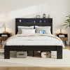 KTMBDW Queen/King Size Bed Frame, Rustic Platform Bed Frame with Wood Headboard and Footboard, Wood Slats Support, No Box Spring Needed, Easy Assembly - 2 of 4