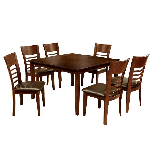 7pc Perrington Square Dining Table Setbrown Cherry Mibasics Target