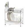 LunaLulinlk 2-tier Medium-sized Dish Rack with Drain Spout, White - 3 of 4