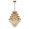 ALOADECOR Mid-Century Modern Matte Gold Tiered Crystal Chandelier Luxury Hanging Light For Living Room And Dining Room - 3 of 4
