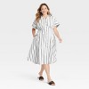 Women's Short Sleeve Pleated Midi Shirtdress - Ava & Viv™ - 3 of 3
