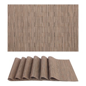 REGALWOVEN PVC Kitchen Dining Table Decor Washable Wipeable Table Mat 6 Pcs - 1 of 4