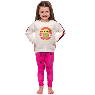 Star Wars Girls The Force Is Strong Pullover and Leggings 2 Piece Outfit Set Kids
