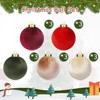 Aoibox 15 Pack Velvet Christmas Ornaments 3.15 Inch Shatterproof Multicolor Balls for Tree Fireplace Holiday Decor Red Green Brown - 3 of 4