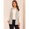 Allegra K Women's Vintage Tweed Open Front Plaid Sleeveless Office Blazer Vest - 2 of 4