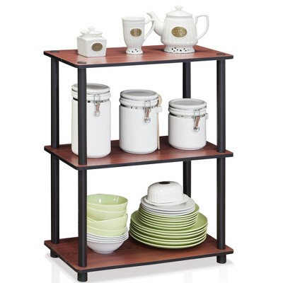 Dark Cherry Adjustable 3-Tier Compact Bookcase