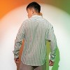 Campus Sutra Men Men's Moon Grey Heathered-Stripe Shirt - 4 of 4