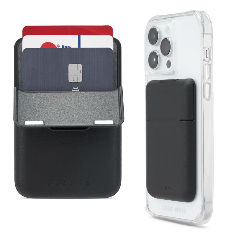 Case-Mate Vegan Magnetic Wallet Card Holder Flip Closure - Black, 1 of 8