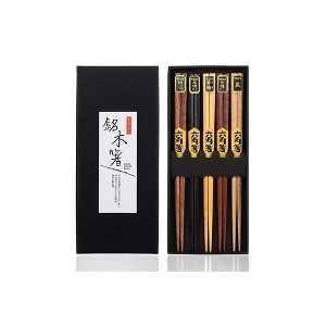 Heim Concept 5 Pair Organic Standard Hardwood Japanese Reusable Wood Chopsticks - 1 of 4