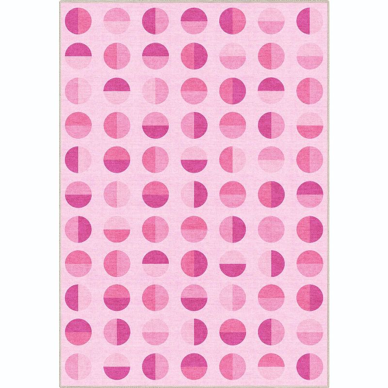 Well Woven Geometric Modern Washable Area Rug -Overlapping Circles Dark - For Living Room, Dining Room and Bedroom, 1 of 8