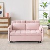 ModernLuxe Chaise Lounge Velvet Sofa Bed Convertible Sofa Sleeper Small Loveseat  Lazy Sofa Upholstered Armchair Reading Couch with Pillow & Pocket - 2 of 4
