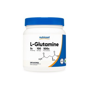 Nutricost L-Glutamine Powder (500 Grams / 100 x 5mg Servings of Unflavored L-Glutamine) | Amino Acid Supplement for Pre-workout and Post-workout - 1 of 4