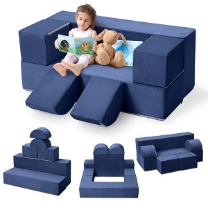 6PCS Modular Kids Play Sofa, Toddler Couch Play Couch for Playroom, Foam Modular Couch for Girls & Boys - 1 of 4