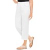 Collections Etc Pull-On Frayed Hem Elasticized Waist Capris - 2 of 4