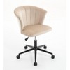 NicBex Office Chair with Adjustable Height Modern Rotatable Velvet Vanity Chair Computer Chair with 5 Wheels for Office, Study, Bedroom, Beige - 2 of 4